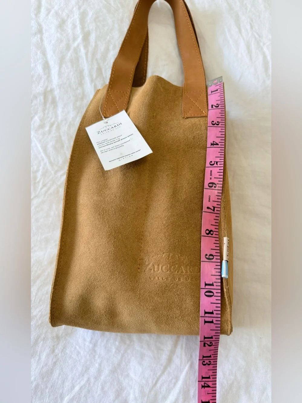 Vintium | Dual Bottle Brown Suede Wine Bag | Zuccardi Branded